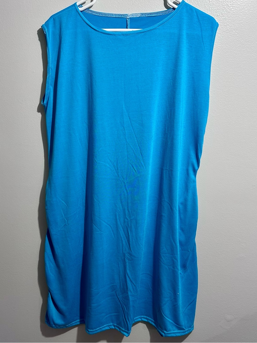 Bright Blue Sleeveless Midi Dress Size L (1446)
